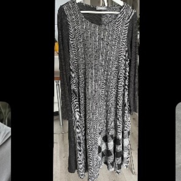 Grey dress with plaid and animal print 12-14 - Picture 1 of 16